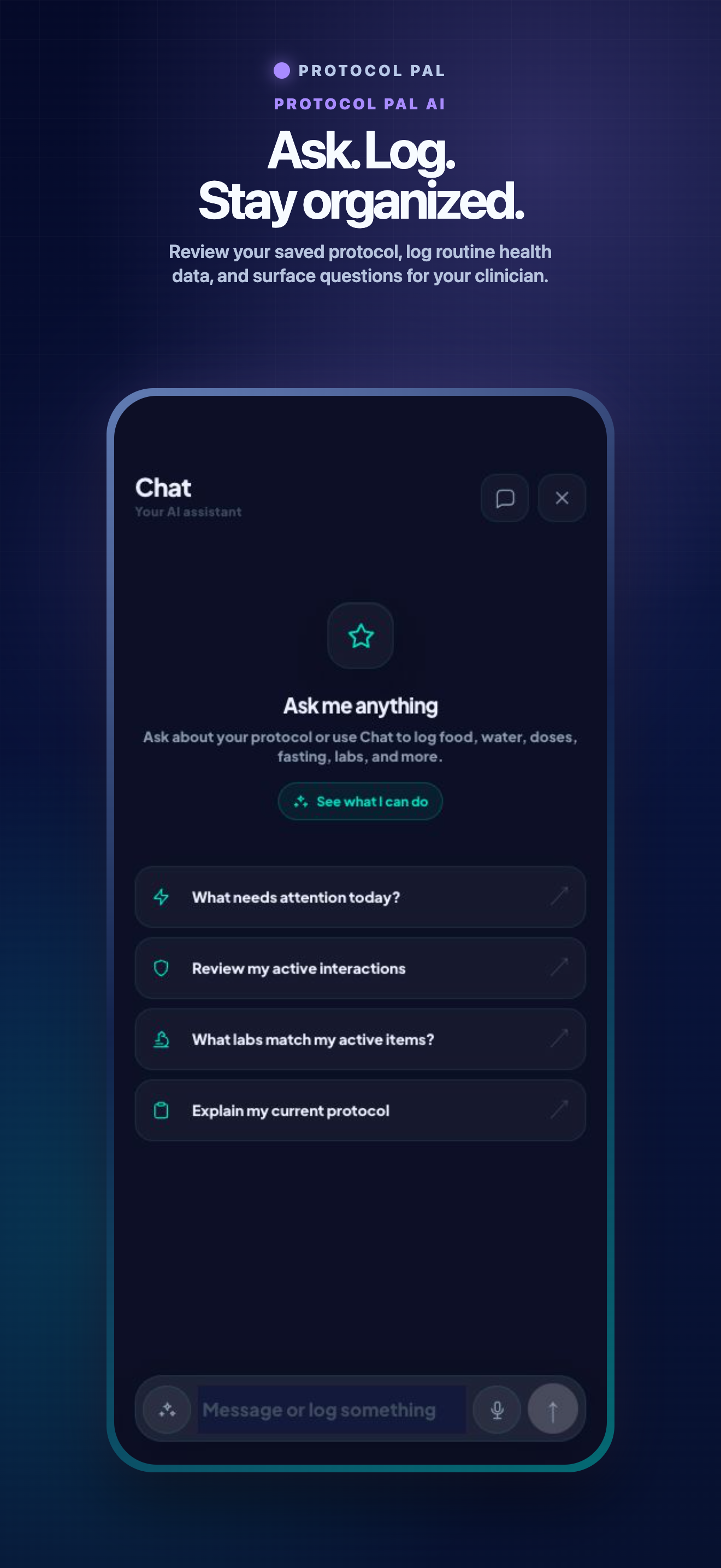 Protocol Pal assistant summarizing the user's protocol history